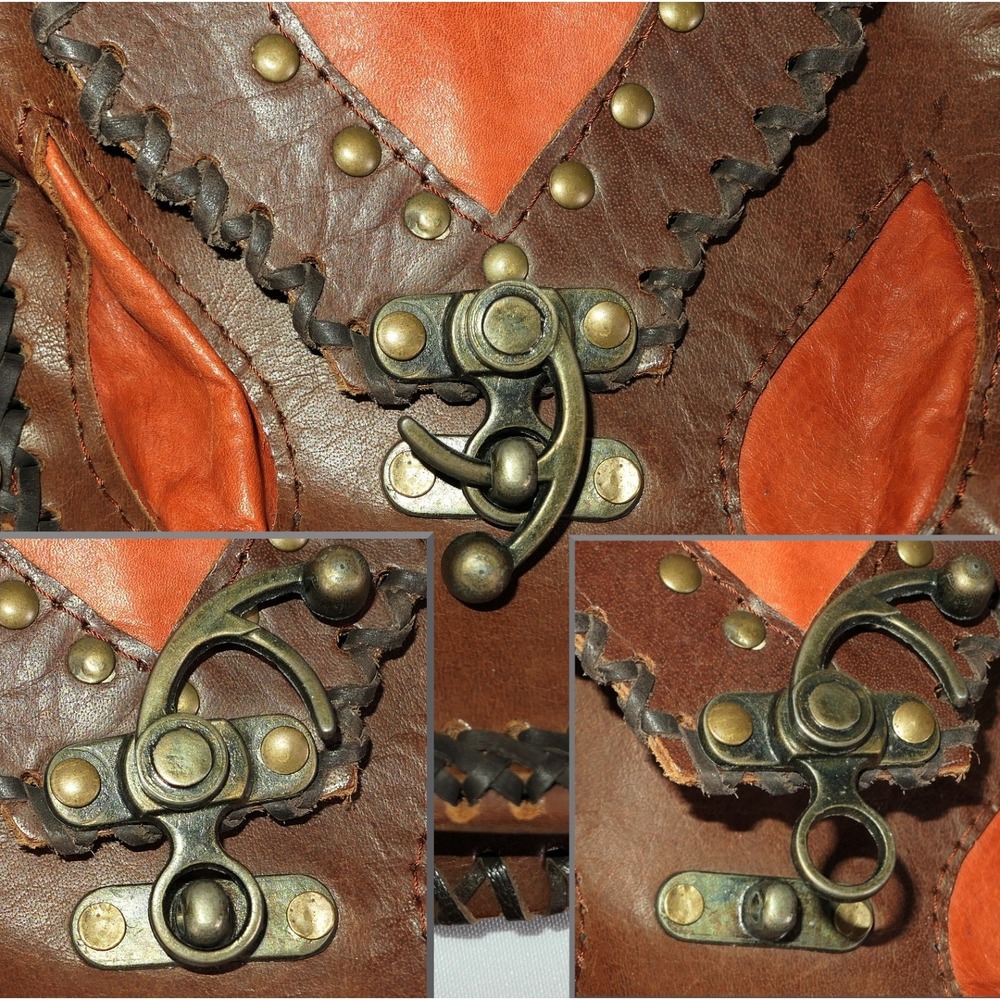 Happy Cow Australia Leather Belted Brass Riveted Waist Bag Fanny Pack‎ Western - Picture 15 of 15
